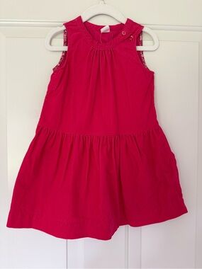 GAP Bright Pink Sleeveless Corduroy Dress